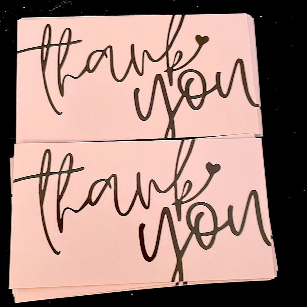 20pc Pink Thank You Cards and 20 Polymailers - Picture 2 of 3
